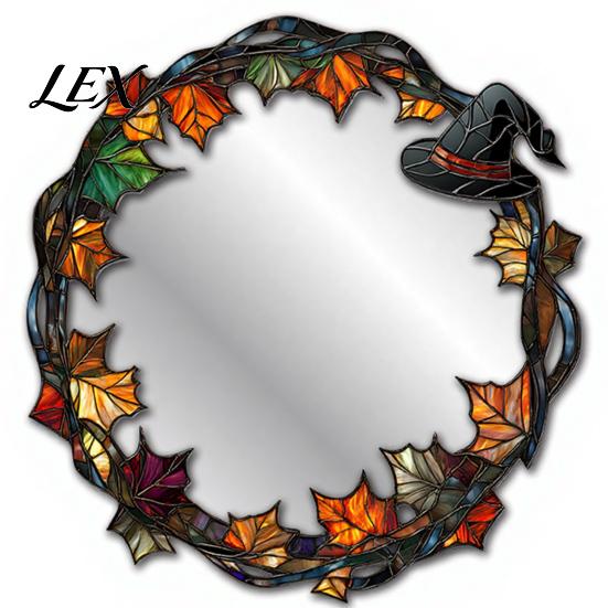 Spider Web Mirror Wall Art Halloween Decorative Stickers with Spiders/Skeletons/Pumpkins, Retro Hanging Spooky Skeleton Ornament, Lightweight for Home