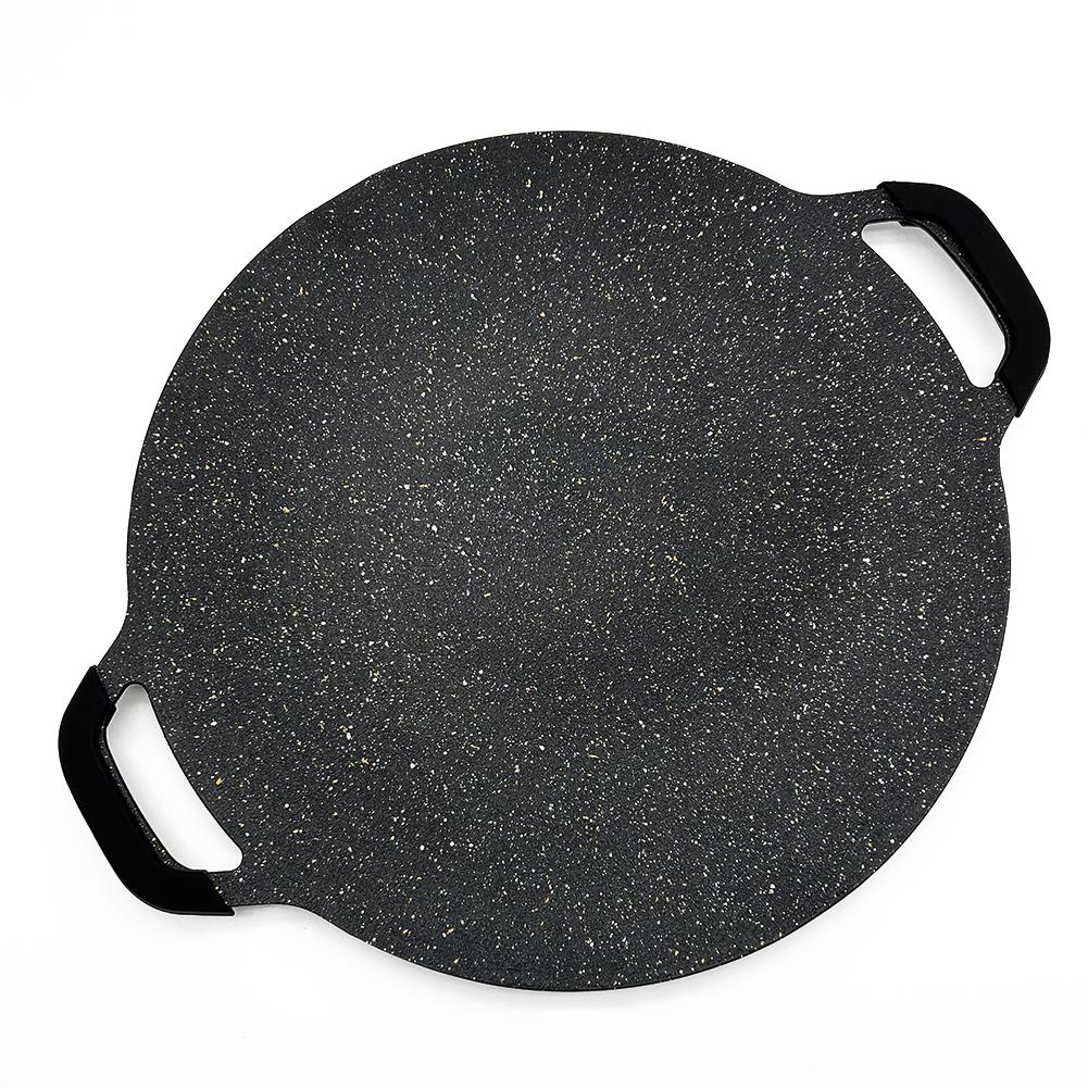 Сковорода для жарки на масле, плоская сковорода для блинов с антипригарным покрытием, противень для барбекю с зажимом для еды, ручка, предотвращающая ожоги, для кемпинга на открытом воздухе, инструмент для барбекю