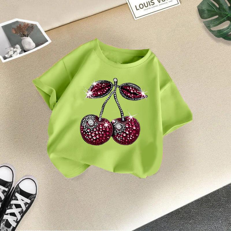 Children's Casual Short-sleeved T-shirt - Summer Girl's Cute Cherry T-shirt