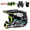 Full Face Motorcycle Helmet With Included Goggles Cover Gloves - All Season ABS Safety Gear Off-Road MTB ATV Riding