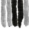 Insect Screen Door Curtain Chenille Grey and Black 100 x 200 cm