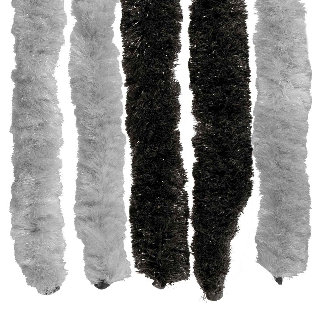 Insect Screen Door Curtain Chenille Grey and Black 100 x 200 cm