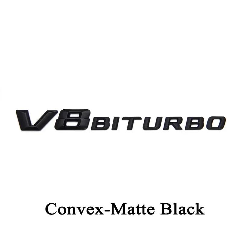 1 шт. 3D ABS черный логотип V8 BITURBO эмблема автомобиля наклейка на крыло для C63 G63 E63 S63 W222 W223 W213 W212 W205 W204 аксессуары