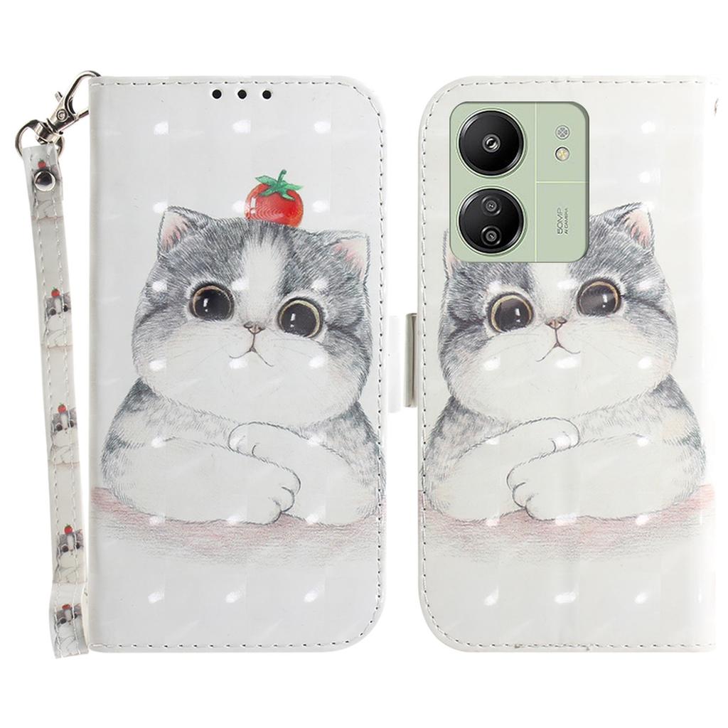 Чехол-кошелек с 3D-рисунком для мобильного телефона Xiaomi Redmi 13C 4G/13C 5G/Poco C65 4G/Poco M6 5G/13R 5G