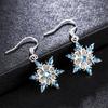 Exquisite Snowflake Pendant Earring Women Two-tone Hook Earring Engagement Party Jewelry Christmas Earring Gift AVE