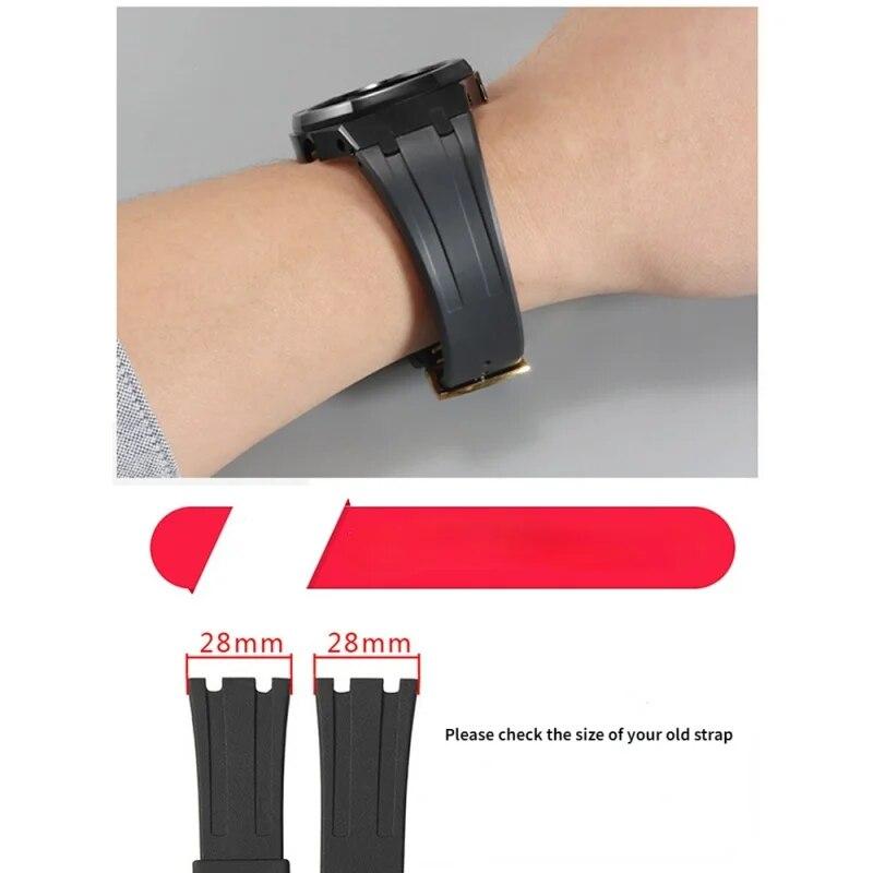 Silicone Watch Band for AP Royal Oak Offshore Series 15710 26470 Folding Buckle Rubber Strap 28mm