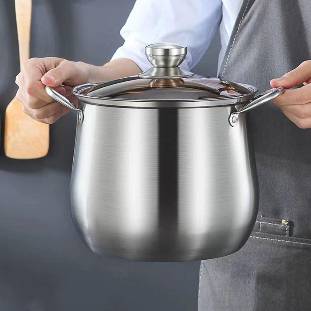 Кастрюля с противоожоговой ручкой, большая емкость для приготовления пищи, бытовая кастрюля для супа, отели