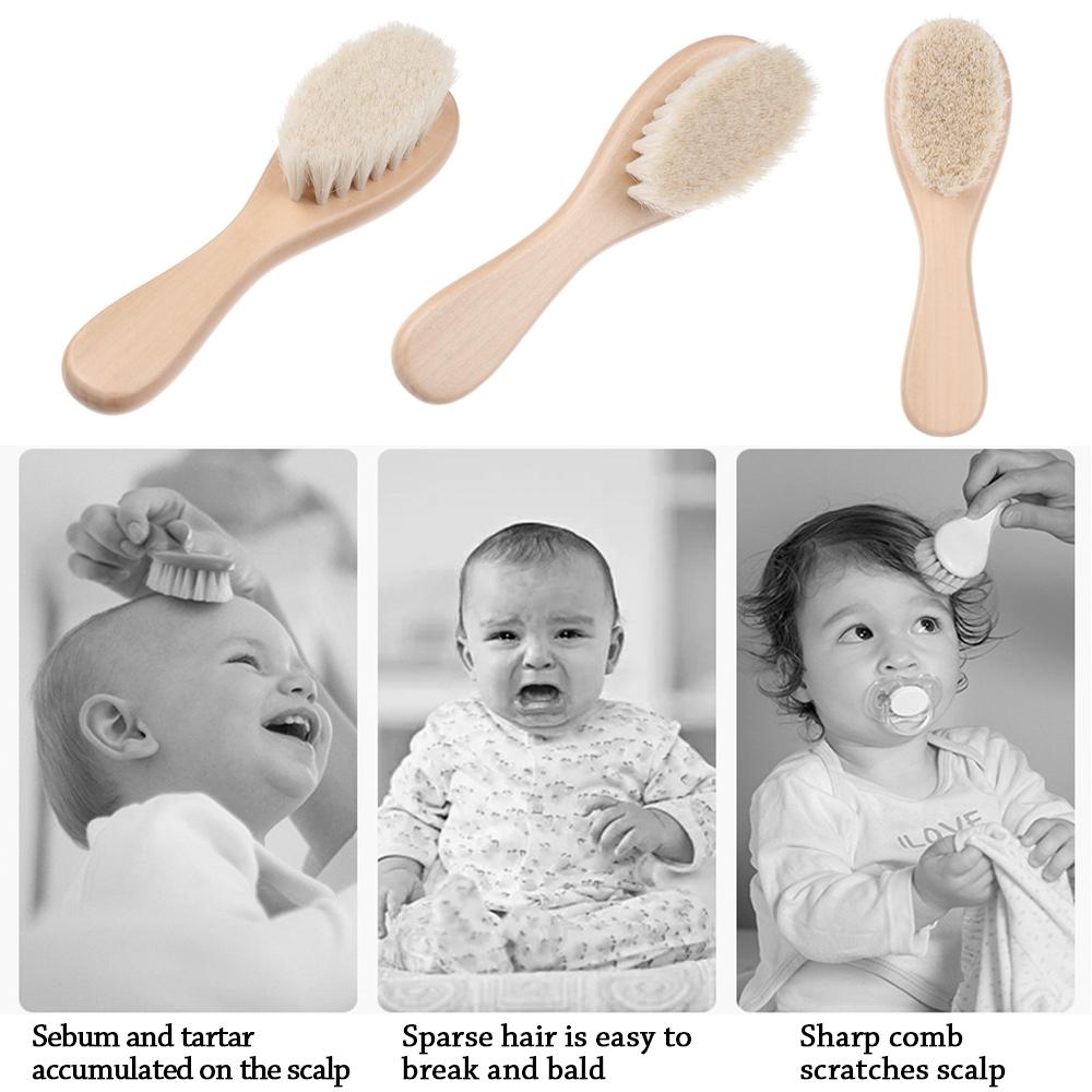 Инструмент для новорожденных Мягкая щетина Щетка из натуральной щетины Детская щетка Детская расческа Детская расческа для волос