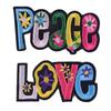 2Pcs Colored Letters LOVE PAECE Embroidered Patches Applique Clothing Patch Decoration