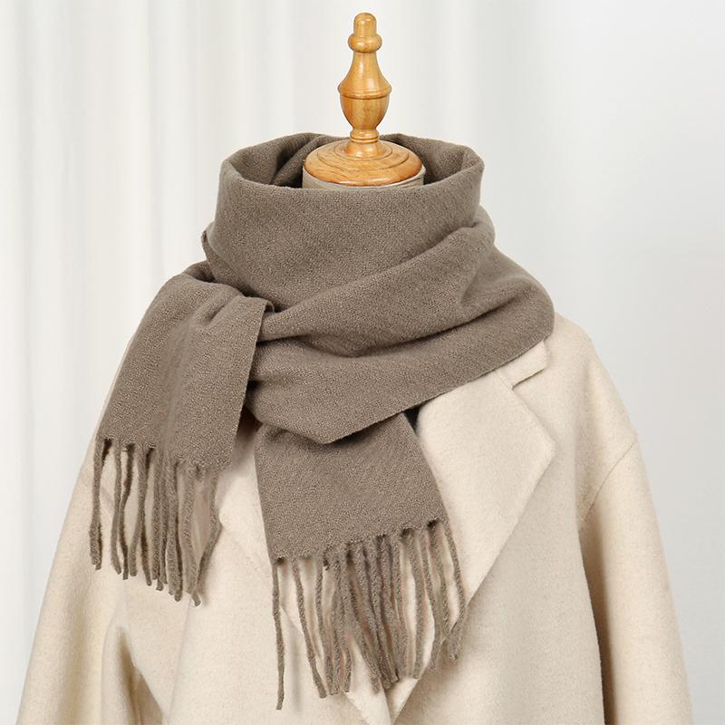 Solid Color Women Imitation Cashmere Winter Warm Scarf Shawls Thick Neckerchief Foulard Echarpe Wrap Designer Unisex Pashmina