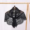 Fashion Vintage Lace Flower Shawl Thin Cute Hair Scarf Chic Style Bohemian Triangle Head Scarf Pastoral Style