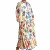 Floral Print Lantern Sleeve Dress With High Waist For Elegant Spring Casual Wear