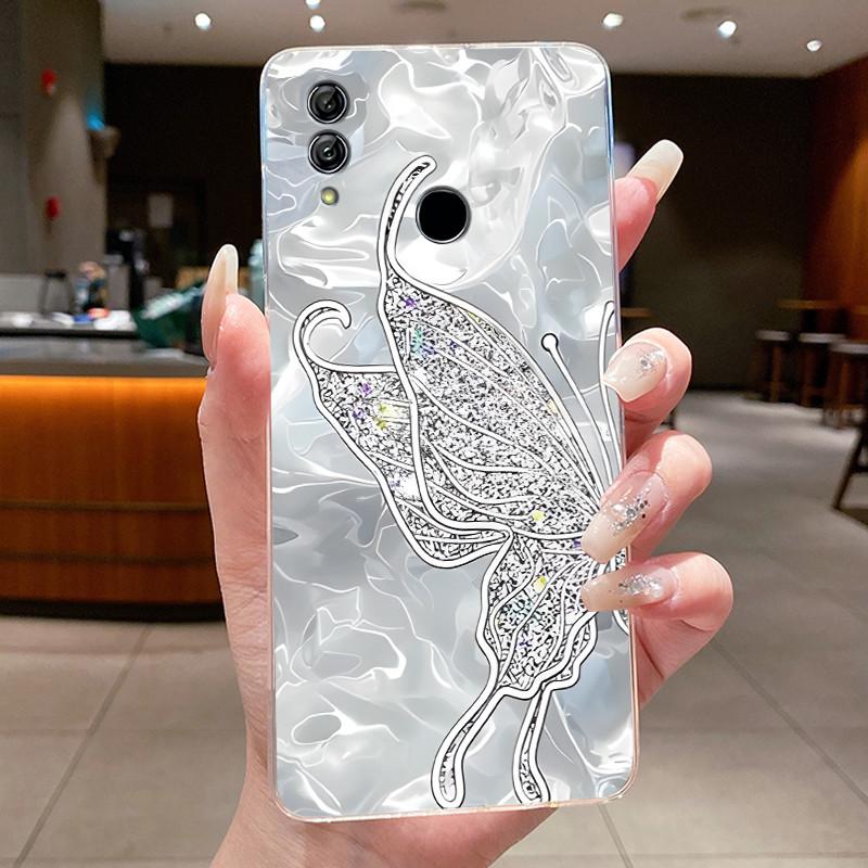 Phone Case For Honor 10 Lite/Huawei P Smart 2019 Coque Butterfly Bow Protective Casing Transparent Soft Silicone TPU Cover Funda