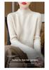 Women's 100% Pure Wool Half-High Collar Thick Knit Sweater - Warm Autumn/Winter Base Layer Pullover