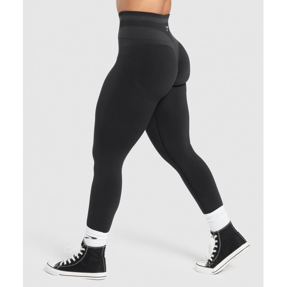Gymshark Бесшовные леггинсы Glute Boost Black Asphalt Grey B8a7m Bccj