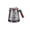 800ml Teapot Water Separation Glass Glass Teapot Wooden Handle Heat-Resistant Precise Pouring Tea Kettle Easy To Clean Tea Pot for Loose Tea Brewing