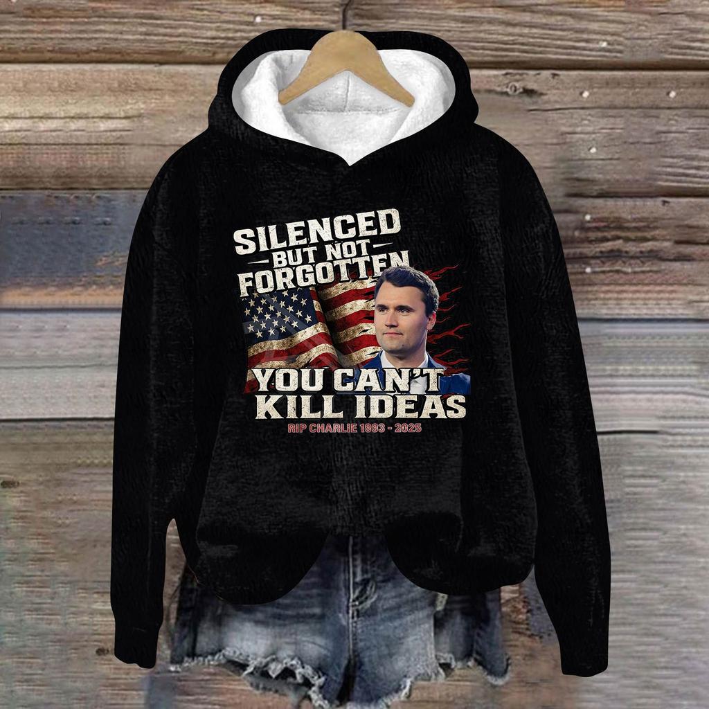 Ladies Fashion Casual Long Sleeve Printed Round Neck Hoodie Pullover Top