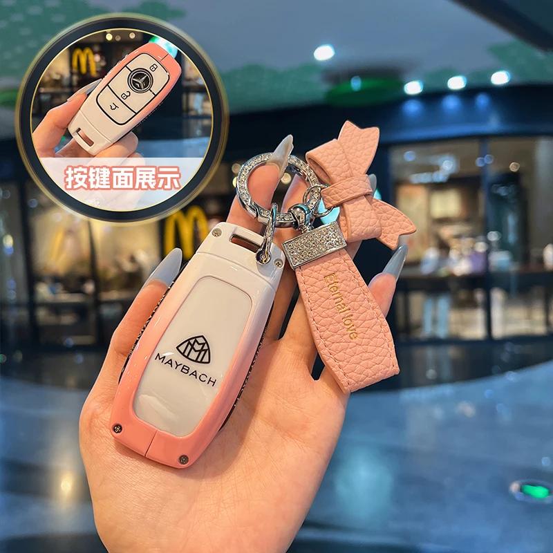 Car Key Case Cover Shell Fob for Mercedes Benz Cla250 Mercedes Benz GLS53 2019 GLS450 Maybach GLS600 2021 AMG C63S GLE 450 2020 qr1