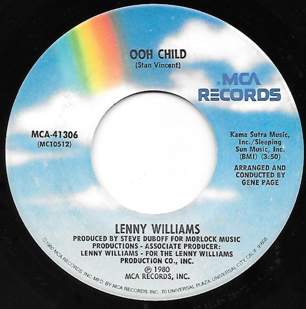 7-дюймовая пластинка LENNY WILLIAMS Ooh Child MCA41306 MCA Records 1980 США SoulFunk Б/у