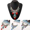 Ethnic Style Simulation Gemstone Decoration Women Necklace With Tassel Design For Art Lovers