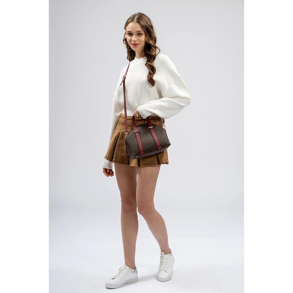 Women's Hand And Shoulder Bag With Patterned Inner Wallet