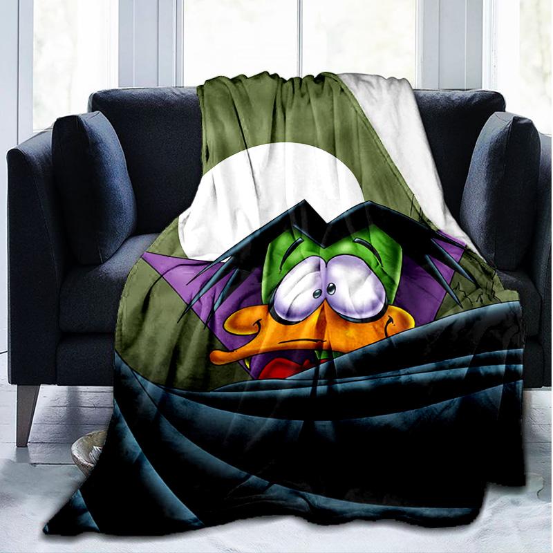 1PC Count Duckula Flannel Blanket, Use for Birthday/Holiday Gift, Soft Blanket for Sofa/Bed/Camping/Office/Tourism Use,All Seasons