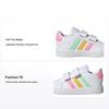 Grand Court 2.0 I Белые разноцветные детские кроссовки Cloud-White Pulse-Mint Beam-Pink HP8917