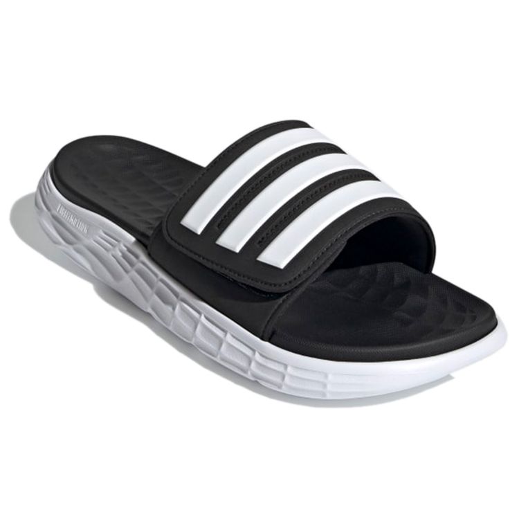 adidas Шлепанцы Duramo Sl Удобные Универсальные Прошитые Противоскользящие Сандалии-слайды Унисекс Шлепанцы Черные Белые FY8786