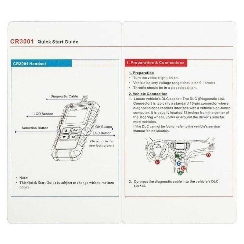 Launch CR3001 Upgrade Version YA-101 OBD2 Auto Car Diagnostic Scanner Tool Car Automotive Erase/Reset Fault Codes Diagnostic Scanner
