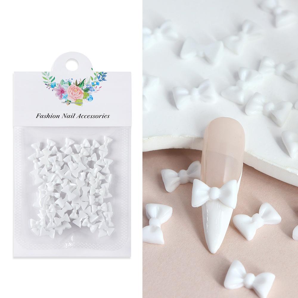 Смешанные акриловые банты 3D украшения для ногтей Цветочные смоляные подвески Золотые бусины Икра Жемчуг Смешанные стразы Аксессуары в коробке