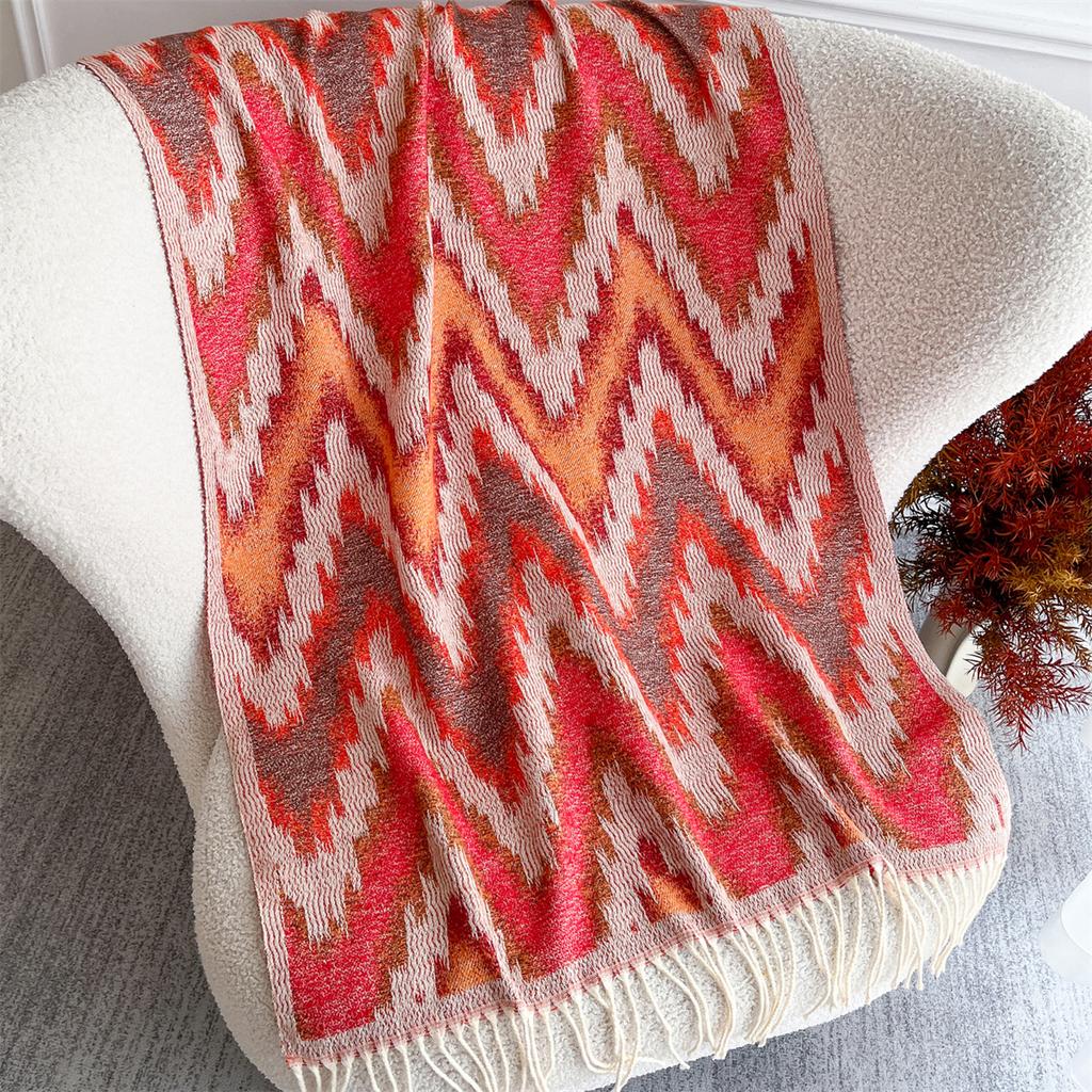 [T842] 65*180cm Ethnic Style Women Jacquard Scarf Thick Imitation Cashmere Tassel Shawl Winter Warm Neck Wrap Pashmina Blanket