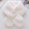 Ladies' Fashion Pearl Scarf Versatile Cute Hair Thickened Warm Cross Neck