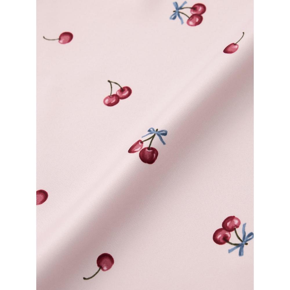 GU by Uniqlo Атласная пижама с длинными рукавами и длинными брюками Вишневый цвет 