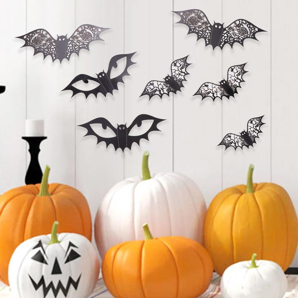 12 шт. Черная 3D наклейка «Летучие мыши» ПВХ жуткая летучая мышь наклейка на стену летучая мышь наклейка для помещений