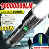 High Power Led Flashlight 2000LM Tactical With Display Light USB Charging Built-in Battery Hand Zoom Lantern Camping Outdoor Use