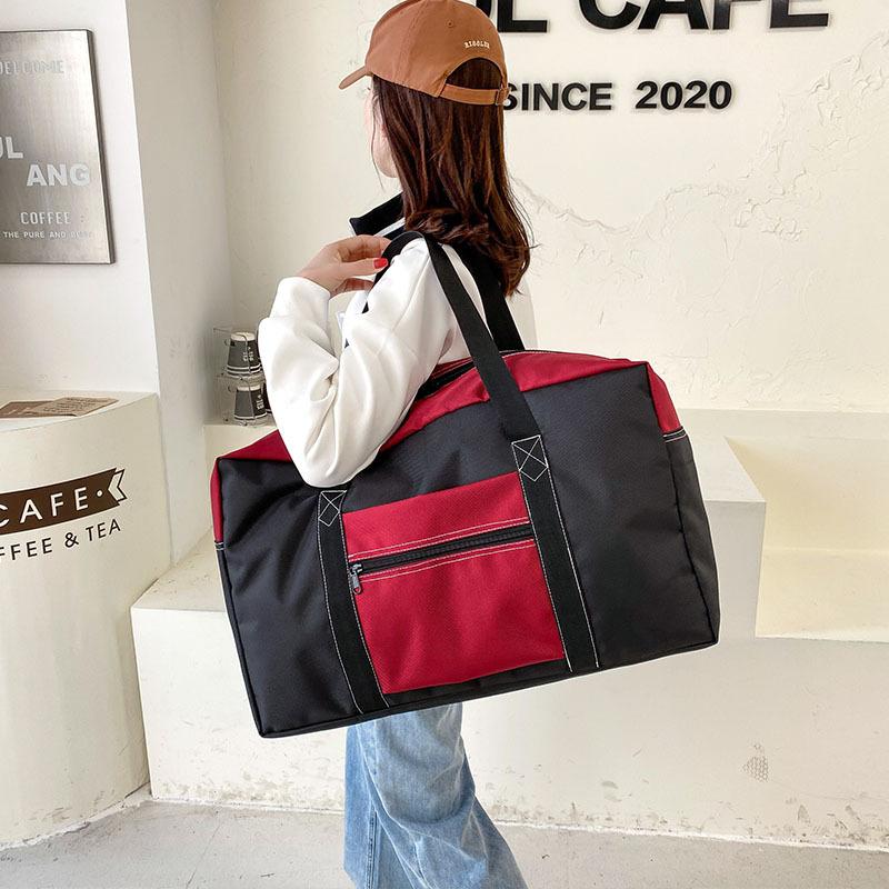 Большая вместительная дорожная сумка для багажа контрастного цвета из ткани Оксфорд, дорожная сумка для хранения на коротких дистанциях