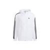 Adidas Neo Striped Logo Zip Hooded Jacket Men Outerwear White HN8788
