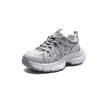 Fashion Dad Shoes Women's Spring Trendy Leather Mesh Breathable Casual Platform Sneakers