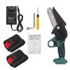 1200W Mini 4 Inches Rechargeable Electric Chain Saw with 1/2 Lithium-ion Battery Woodworking Pruning One-handed Saw Garden Tool