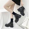 Women Ankle Boots Autumn Woman Fashion British Style Black Casual PU Dress Shoes Female Motorcycle Boots