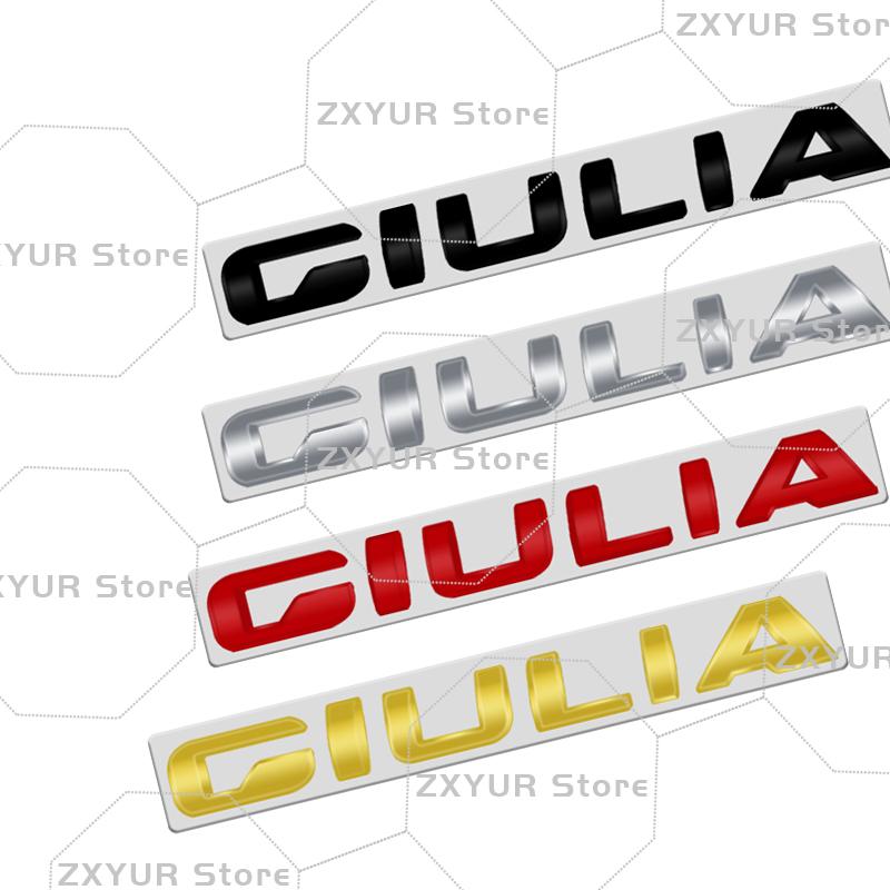 For Alfa Romeo Giulietta Giulia STELVIO Metal Emblem Car Sticker Letter Badge Decal Body Rear End Trunk Decor Accessories lhj566