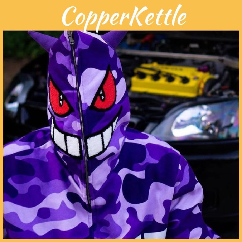 Модная толстовка с капюшоном на молнии Gengar Pokémon для осени