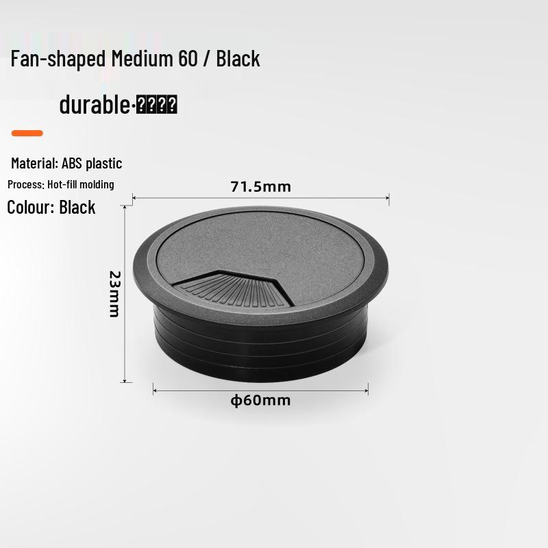 Desk Cable Management Box, ABS Plastic Round Cable Hole Cover, Decorative Wire Box