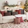 Рождественская наволочка с принтом в клетку, односторонний принт, цветная потайная молния, два размера