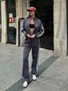 Women's Sport Casual Tracksuit 2026 Spring Autumn Loose Contrast Color Hooded Cardigan Sweatshirt and Pants 2 Piece Set