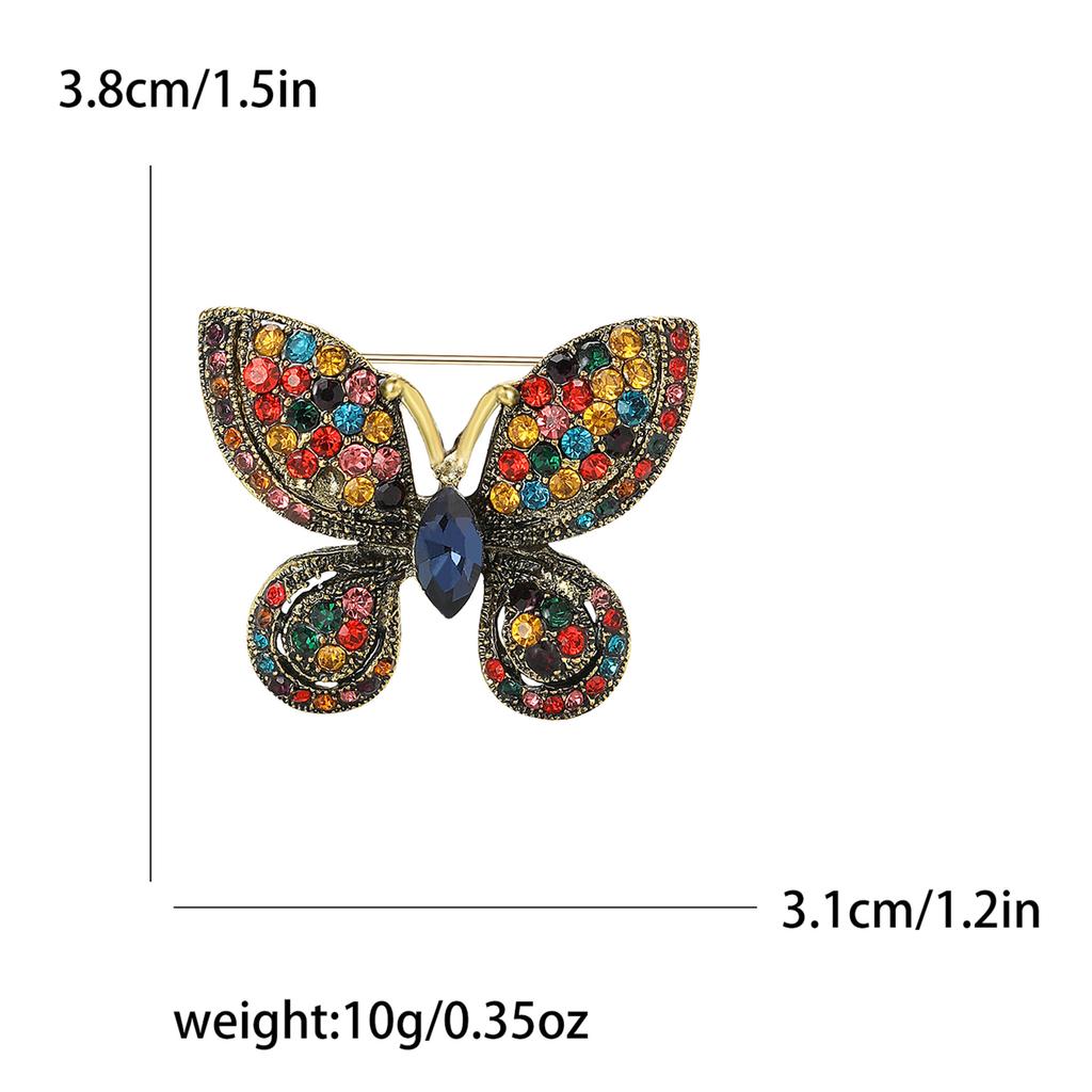 Creative Exquisite Alloy Rhinestone Butterfly Brooch Fashion Temperament Women'S Cardigan Shawl Corsage Jewelry Pin