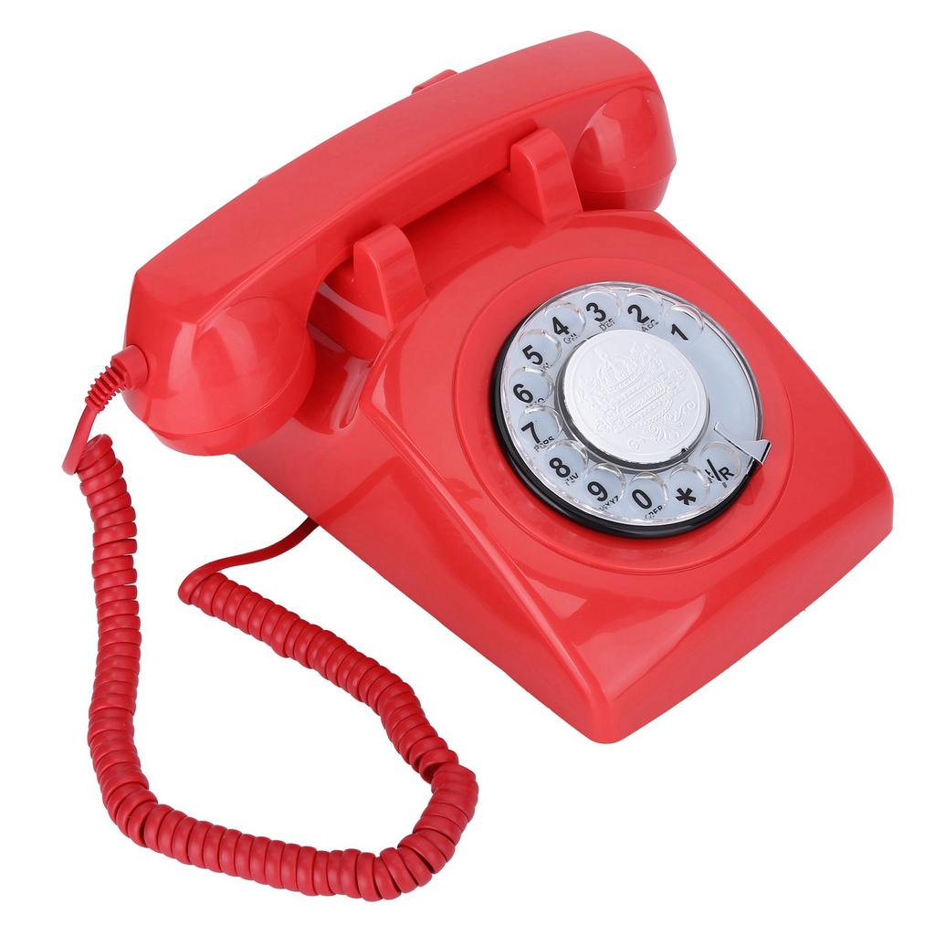 CTN8019 вращающийся стационарный настольный телефон с вращающимся циферблатом, старинный стационарный телефон(красный )