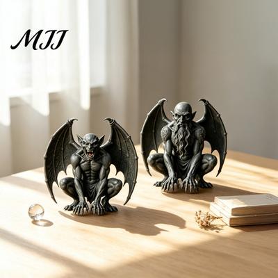 Изысканные изделия из смолы для статуи горгульи, средневековой готической скульптуры, художественные украшения для двора в стиле хоррор, декоративные поделки для дома