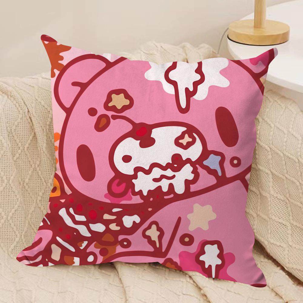 Cartoon G-gloomy Bear Cushion Cover Soft Plush Fabric Double-Sided Printed Cushion Covers for All Seasons Home Decor