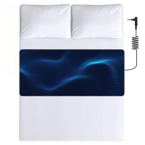 Заземляющий коврик с заземляющим шнуром Заземляющая подкладка на кровати Заземляющая терапевтическая токопроводящая простыня для улучшения сна Снижения беспокойства Облегчения боли